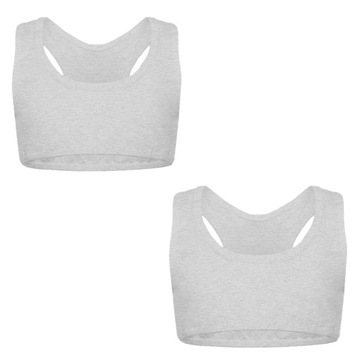 2 TOPY DZIEWCZĘCE SZARE, DOBRA JAKOŚĆ 128/134