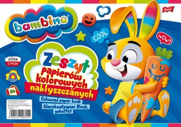 ZESZYT PAPIERÓW KOLOROWYCH A4 WYCINANKA BAMBINO