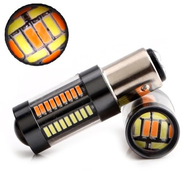 DUAL COLOR P21/5W 66 led 4014 BAY15D biały + pomar