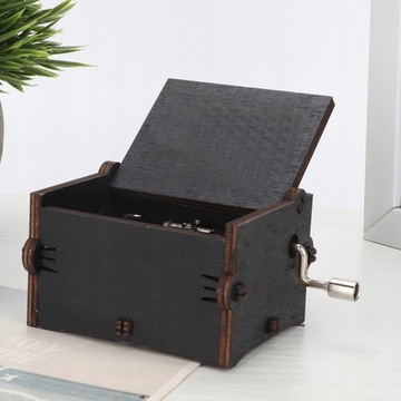 Деревянная музыкальная шкатулка «Битлз» с рукояткой в ​​подарок.