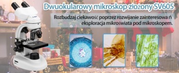 Бинокулярный составной микроскоп Svbony SV605, 80X-1600X, с двойным светодиодом