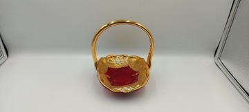RUBY RED MURANO KOSZYCZEK BOGATO ZDOBIONY