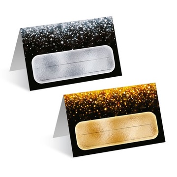 Черные поздравительные открытки с золотыми точками | 10 шт.