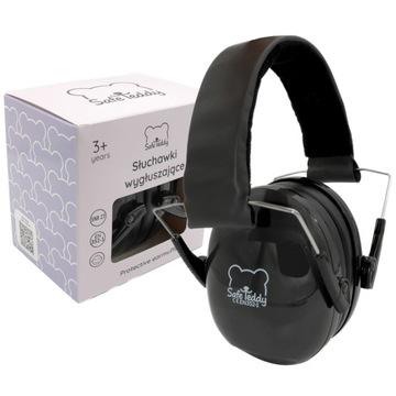 Наушники защитные с шумоподавлением детские, 3 года, черные SafeTeddy