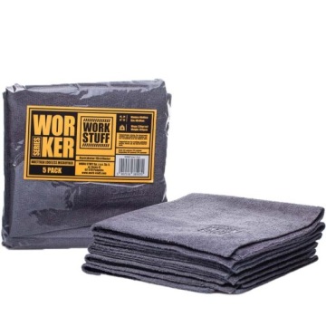 WORK STUFF WORKER Набор микрофибры серый 5 шт 40х40 для автомобиля, бесшовный