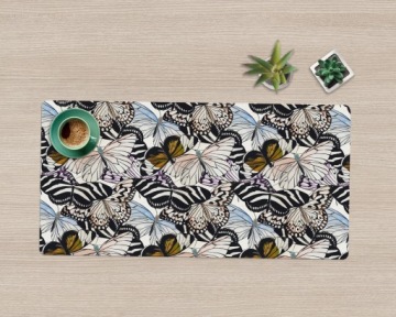 Ozdobna mata na biurko Akwarelowe Motyle 120x60 cm