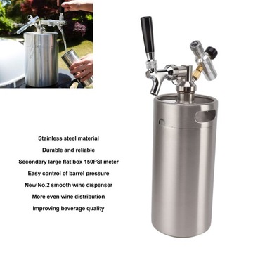 Mini beczka ze stali nierdzewnej 3,6 l z kranem