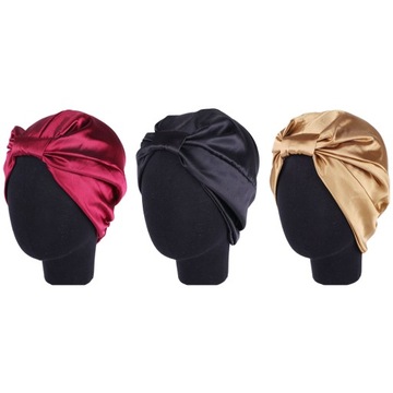 TURBANY Z SATYNOWEJ PODSZEWKI KOBIETA JEDWABNA CZAPKA BONNET KOBIETA