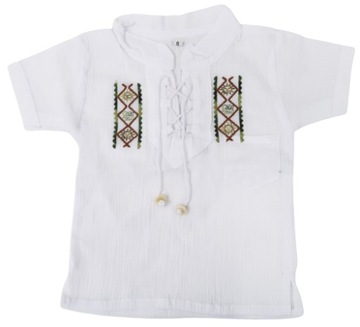 BLUZKA REGIONALNA T-SHIRT DZIECIĘCY Z HAFTEM BIAŁY DO 12 MIESIĘCY