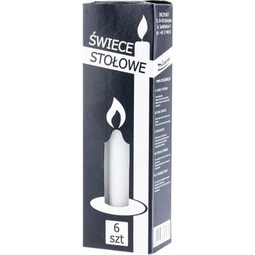 30x НАСТОЛЬНАЯ СВЕЧА, БЕЛАЯ, НАБОР 19см