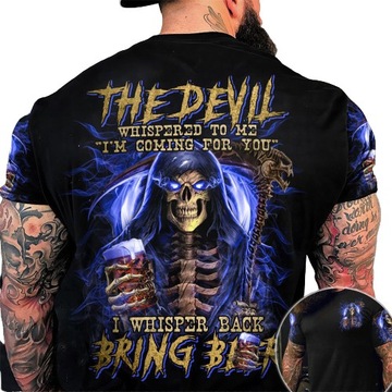 T-SHIRT MĘSKI KOSZULKA 3D THE DEVIL ŚMIERĆ M