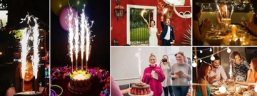 Raca Tortowa Fontanna Urodzinowa na tort 12cm Zimne Ognie Urodzinowe 1szt