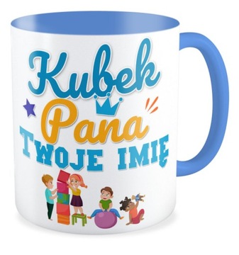Kubek niebieski ZA TROSKĘ DZIĘKUJEMY Twoje imię