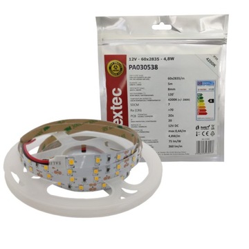 Taśma LED 12V 5m 4,8W/m 360lm/m 4200K IP20