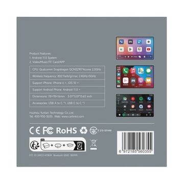 Carlinkit Tbox Basic Android 11 — беспроводная связь 2G/16G Carplay Android Auto