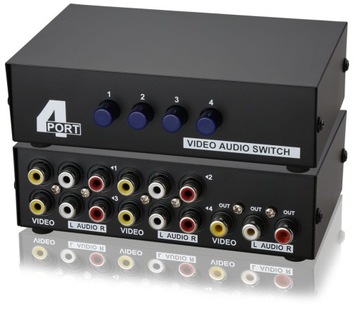 АДАПТЕР SWITCH 4IN1 AV RCA CHINCH 4x1