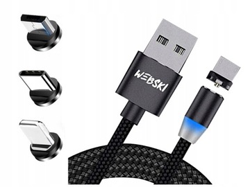 UNIWERSALNY KABEL MAGNETYCZNY DO ŁADOWANIA 3W1