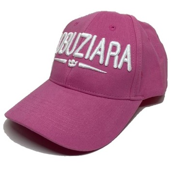 Czapka z daszkiem damska ŁOBUZIARA czapka z haftem haft wyszywana 3D różowa