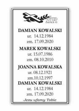 Могильная доска готова к монтажу, лента 70х50.