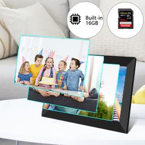 10,1-дюймовая цифровая рамка Wi-Fi, 16 ГБ, 1280 x 800, черная