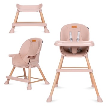 Kidwell EATAN WOOD krzesełko drewniane 4w1 pink