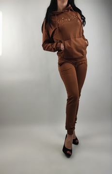 Dres damski Bluza/Spodnie Bawełna LaTynka Brąz S/M