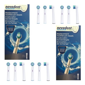 ZESTAW 12 KOŃCÓWEK DO SZCZOTECZKI ELEKTRY NEVADENT ORAL-B