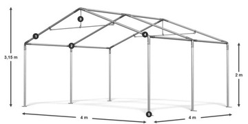 Строительная складская палатка 4х4 DAS 620 S