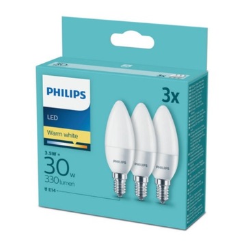 Zestaw żarówek LED 3xB35 FR 3,5W E14 WW (2700K)