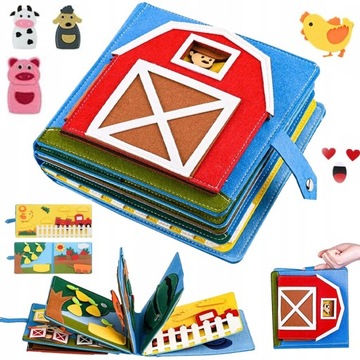 KSIĄŻKA FILCOWA 3D FILCOWA TABLICA DO ZAJĘĆ MONTESSORI ZABAWKA EDUKACYJNA