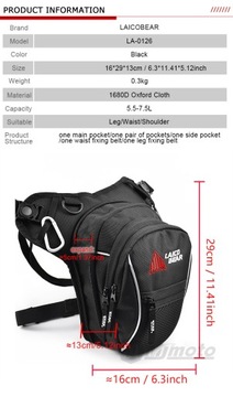 LAICOBEAR Водонепроницаемая мотоциклетная сумка на бедро, 5,5–7,5 л, поясная сумка для ног, КРАСНАЯ