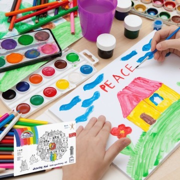 БЕЛЫЙ Блокнот для рисования формата А3 с 20 листами Фиорелло для рисования.