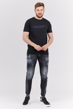 DIESEL Czarny t-shirt męski z granatowym logo r L