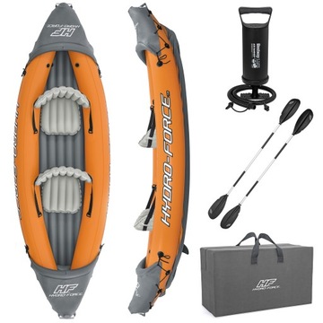 Kajak dmuchany Lite-Rapid X2 wiosła pompka 321x100 cm dwuosobowy Bestway