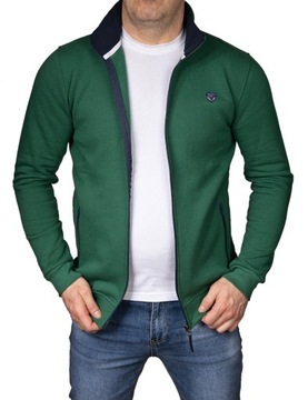 Bluza męska zielona rozpinana stójka BASTION 3XL