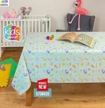 CERATA OBRUS DLA DZIECI słonie lew żyrafa zebra