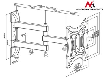 КРОНШТЕЙН ДЛЯ ТЕЛЕВИЗОРА, ЖК-дисплея, светодиодного монитора, VESA