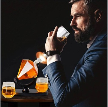 НАБОР ГРАФИН DIAMOND DELUXE 2 БОКАЛА ДЛЯ ВИСКИ ПОДАРОК ​​ДЛЯ БОЙФРЕДА