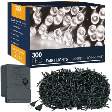 РОЖДЕСТВЕНСКИЕ ЕЛОЧНЫЕ ПОДСВЕТКИ 300 LED 22м OUT/OUT для елки ХОЛОДНЫЙ БЕЛЫЙ РОЖДЕСТВО