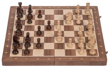 SQUARE - Szachy drewniane TURNIEJOWE NR 5 - ORZECH