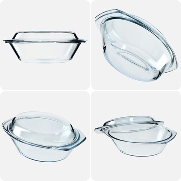 NACZYNIE ŻAROODPORNE Z POKRYWKĄ 4,4L DUŻE DO ZAPIEKANIA OWALNE