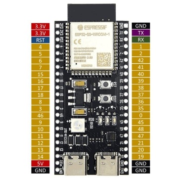 ESP32-S3 DevKitC-1 WROOM-1 Модуль N16R8 16 МБ ФЛЕШ-памяти WiFi Bluetooth USB-C