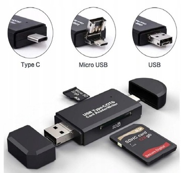 Czytnik kart SD microSD USB USB-C Micro USB 5W1