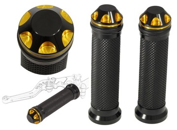 РУЧКИ ДЛЯ МОТОЦИКЛА спортивные золотые ручки с ЧПУ 22 мм