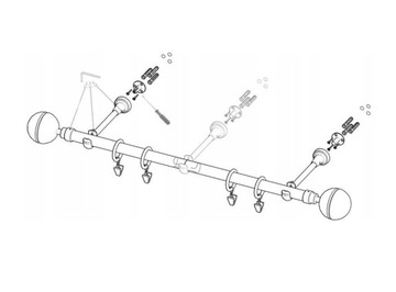 Карниз металлический одинарный Белый 120см 19 мм LUNA различные узоры