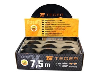 Рулетка стальная двусторонняя 7,5м 25мм TEGER