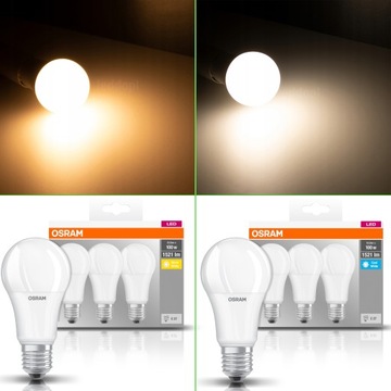 3 светодиодные лампы E27 14 Вт = 100 Вт 1521 лм 2700K OSRAM