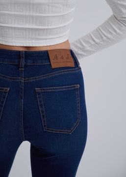 Spodnie jeans damskie Skinny Fit ciemnoniebieskie AJ016 32W/29L