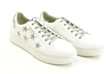REFRESH sneakersy trampki białe w srebrne gwiazdki r. 38