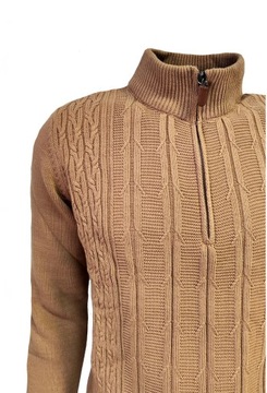 СВИТЕР МУЖСКОЙ, КОРОТКАЯ МОЛНИЯ, ВОРОТНИК-СТОЙКА, CAMEL XXL